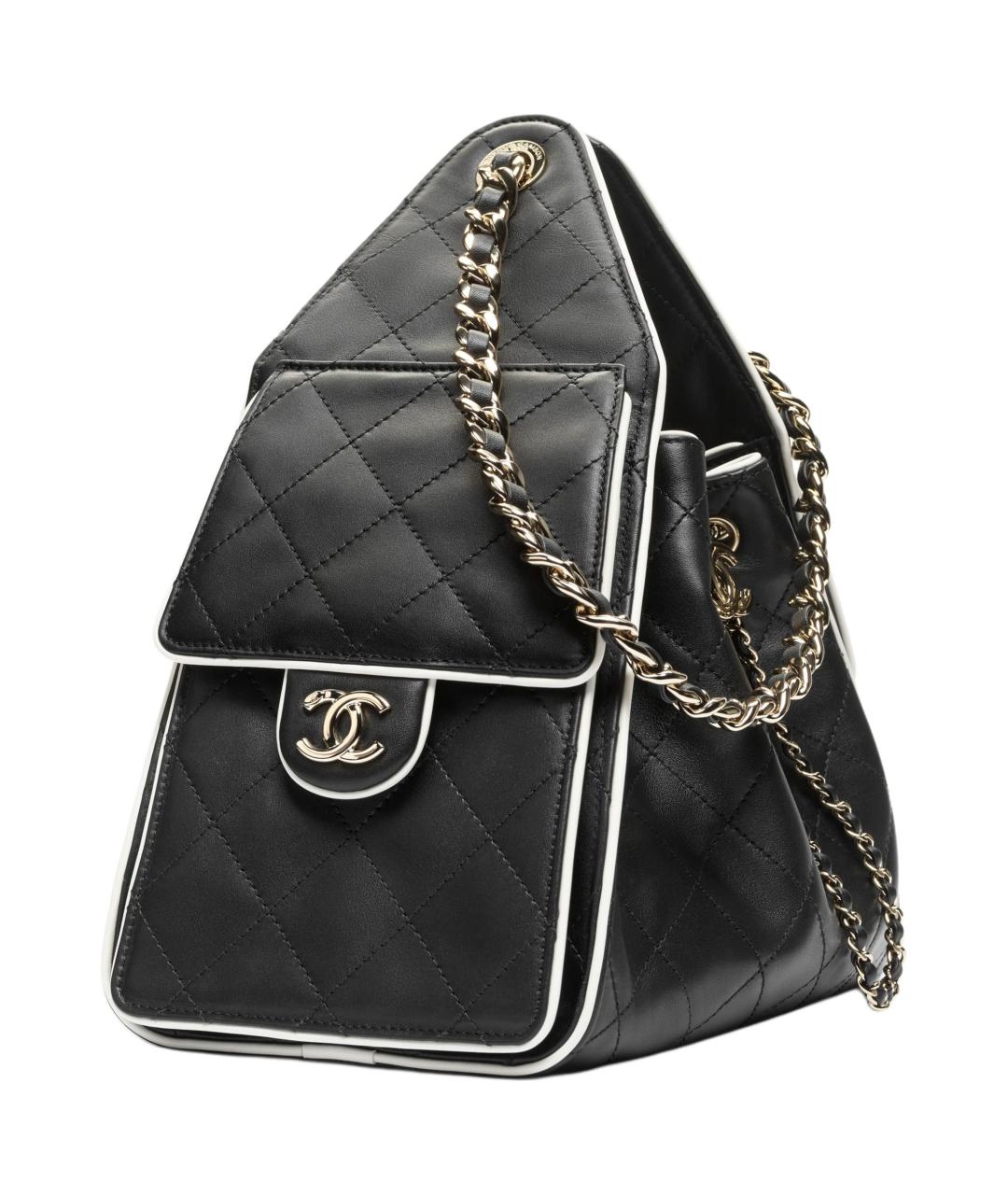 CHANEL Черная кожаная сумка через плечо, фото 3