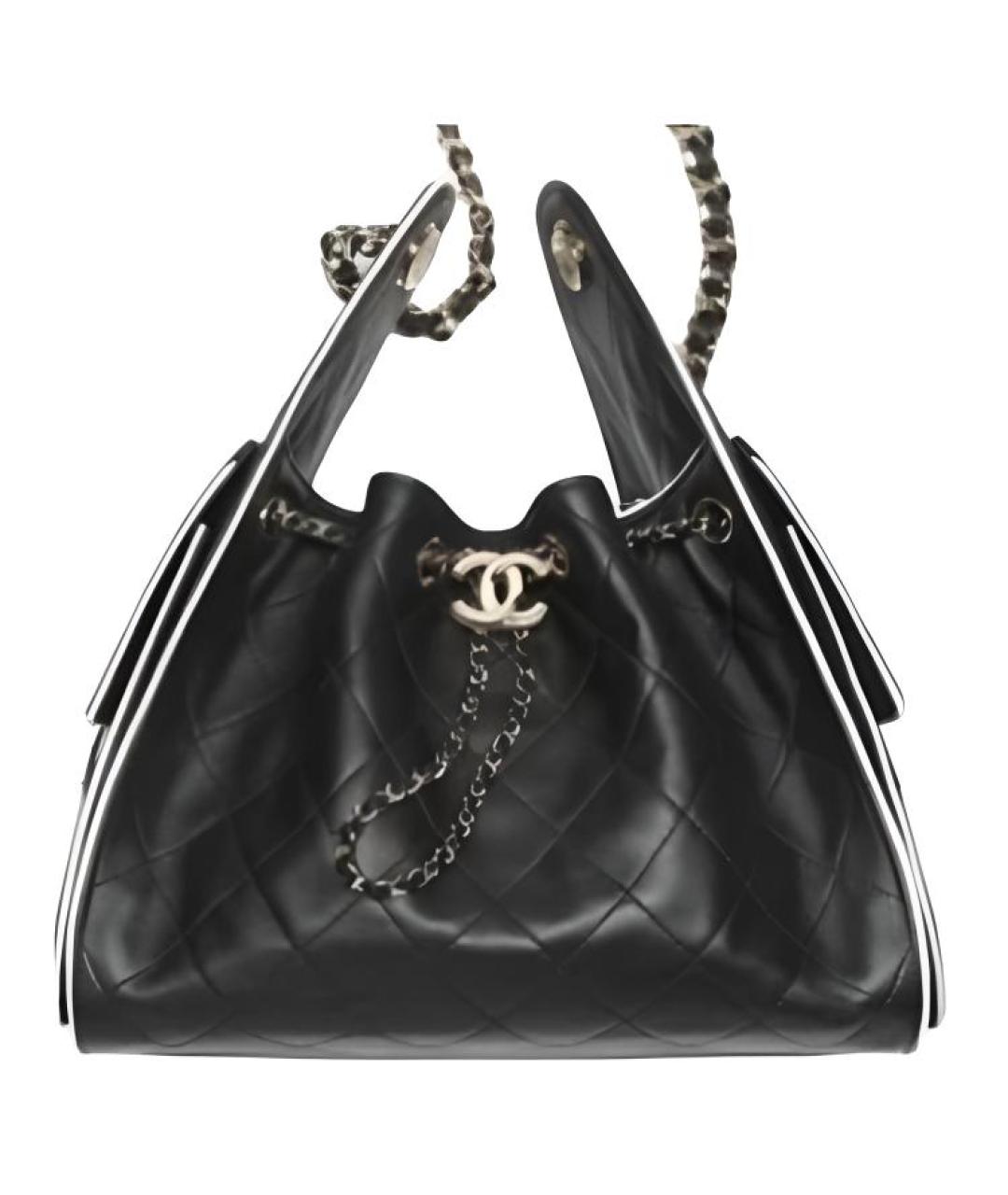 CHANEL Черная кожаная сумка через плечо, фото 4