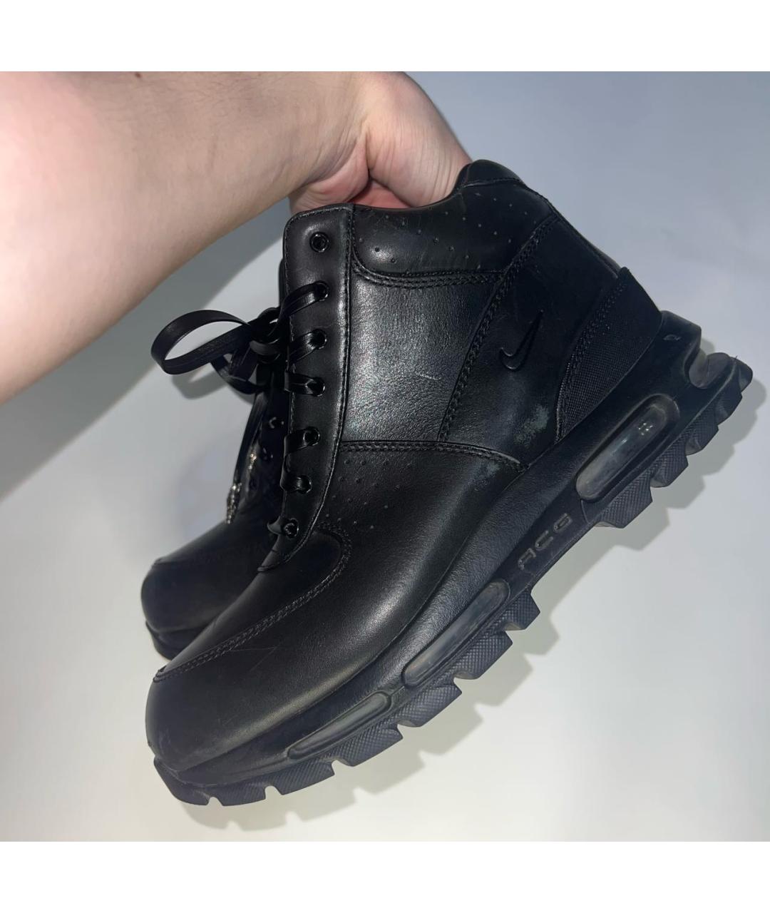 NIKE ACG Черные кожаные низкие кроссовки / кеды, фото 3