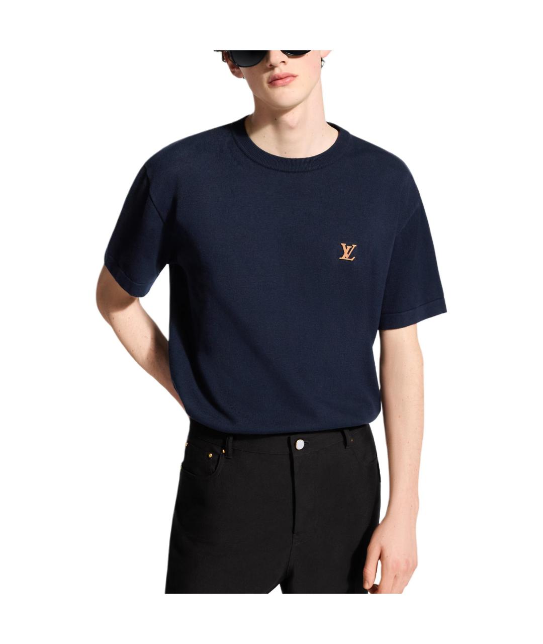 LOUIS VUITTON Темно-синяя футболка, фото 3