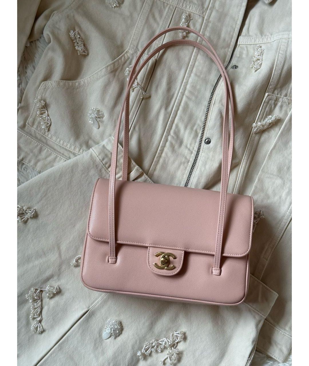 CHANEL Розовая кожаная сумка через плечо, фото 4