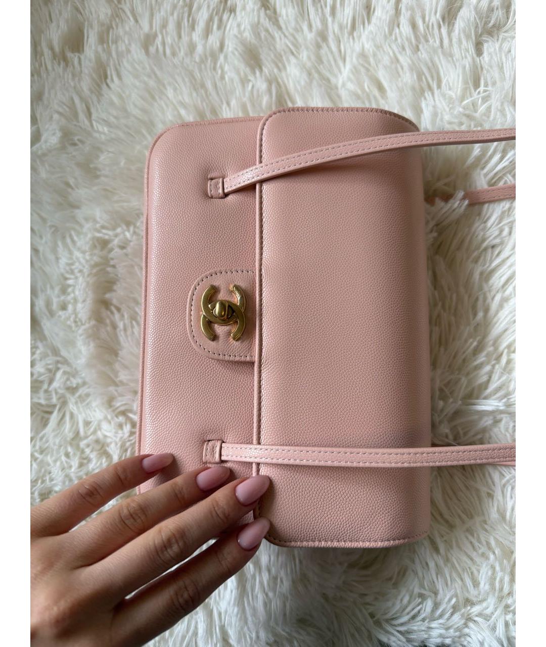 CHANEL Розовая кожаная сумка через плечо, фото 8