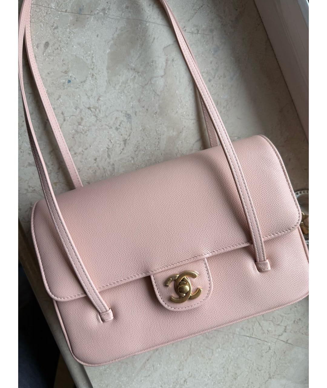 CHANEL Розовая кожаная сумка через плечо, фото 3