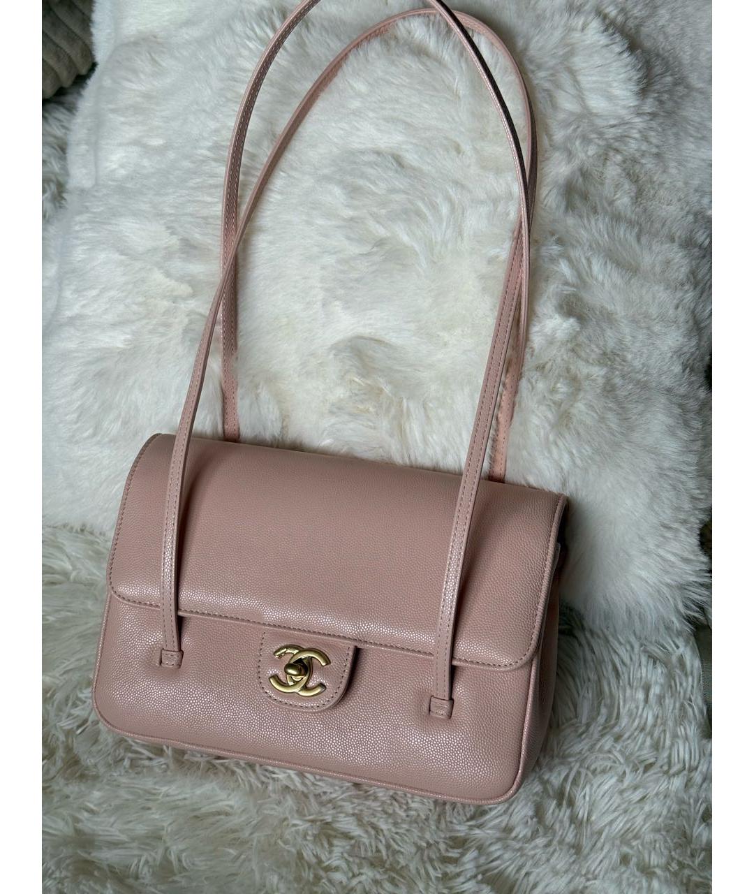CHANEL Розовая кожаная сумка через плечо, фото 6