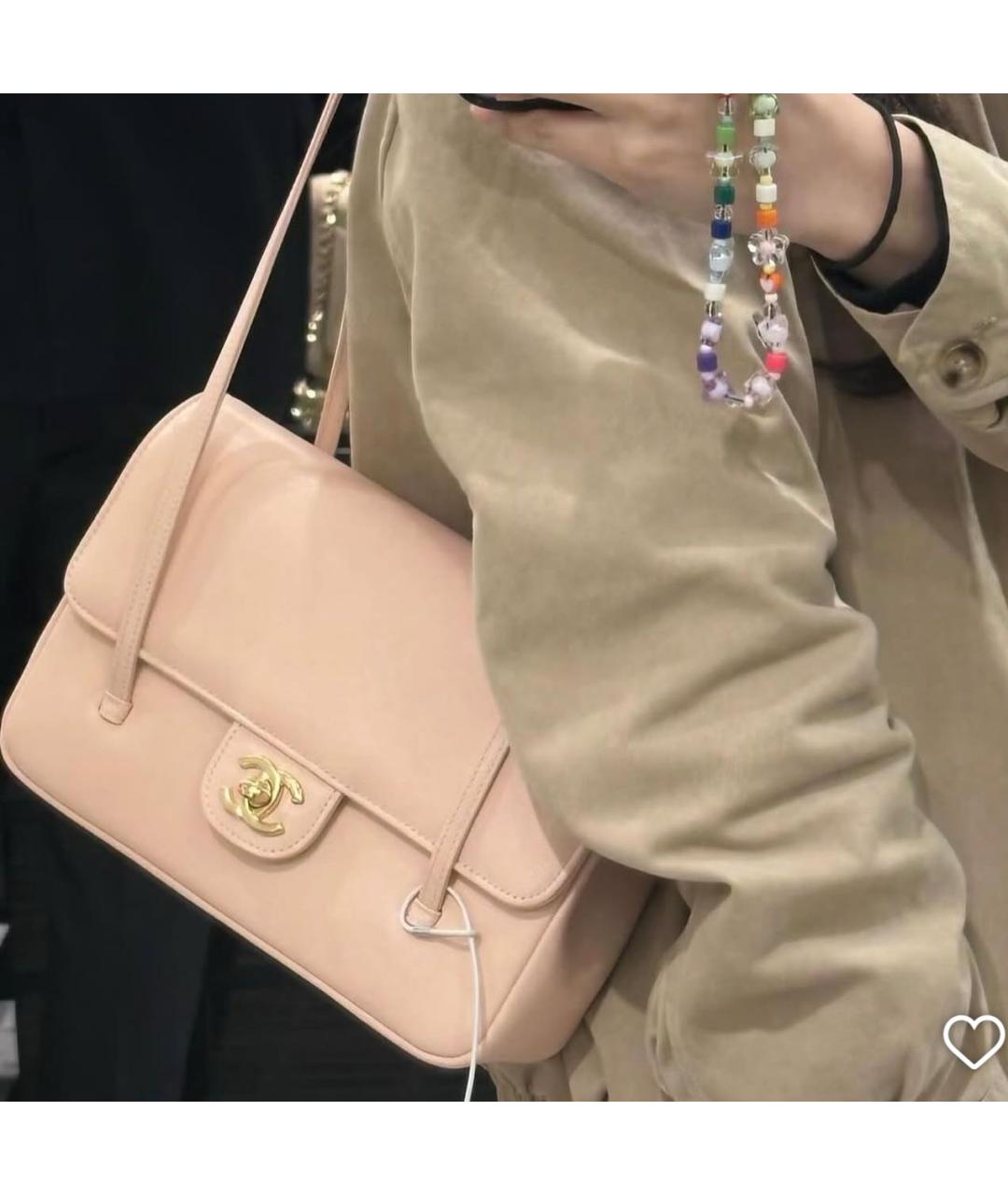 CHANEL Розовая кожаная сумка через плечо, фото 2