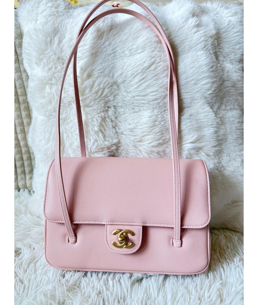 CHANEL Розовая кожаная сумка через плечо, фото 9