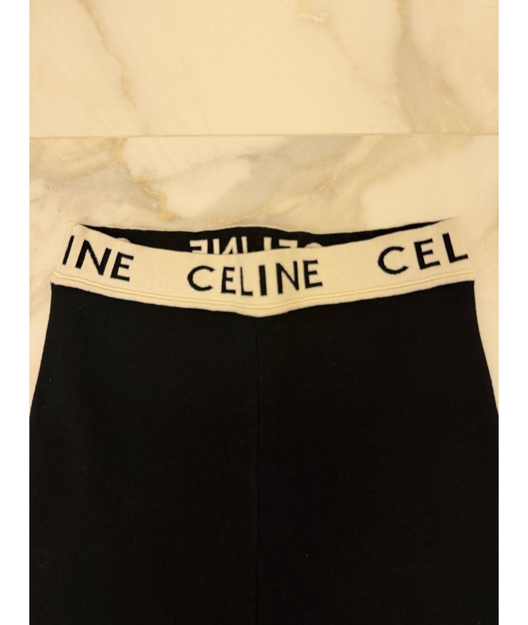 CELINE Черные хлопко-эластановые леггинсы и велосипедки, фото 2