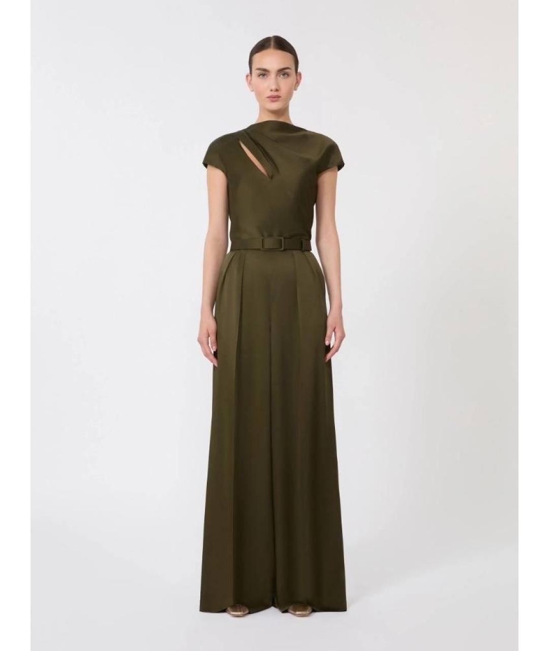 MAX MARA Хаки шелковый комбинезон, фото 2