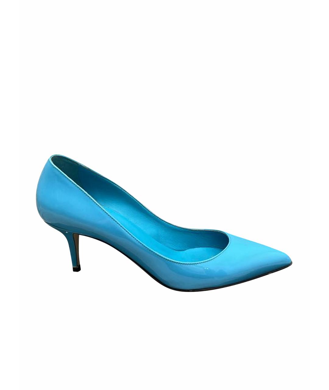 DOLCE&GABBANA Голубые туфли из лакированной кожи, фото 6