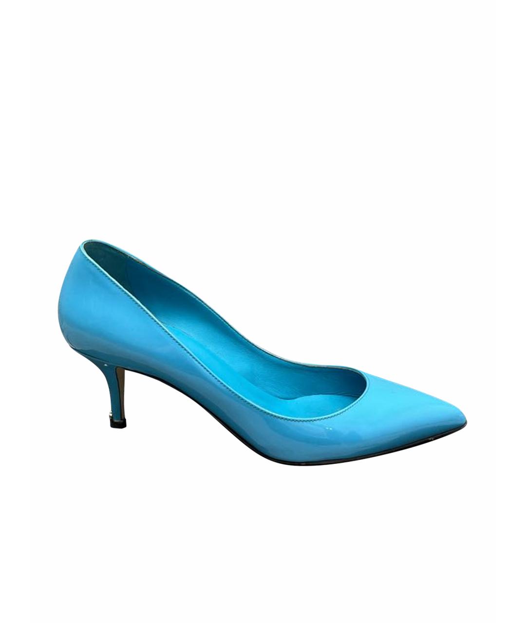 DOLCE&GABBANA Голубые туфли из лакированной кожи, фото 1