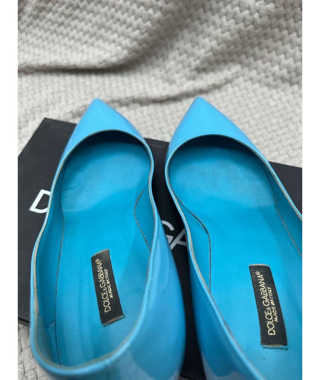 DOLCE&GABBANA Голубые туфли из лакированной кожи, фото 3