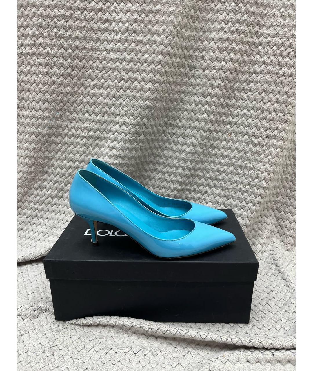 DOLCE&GABBANA Голубые туфли из лакированной кожи, фото 5
