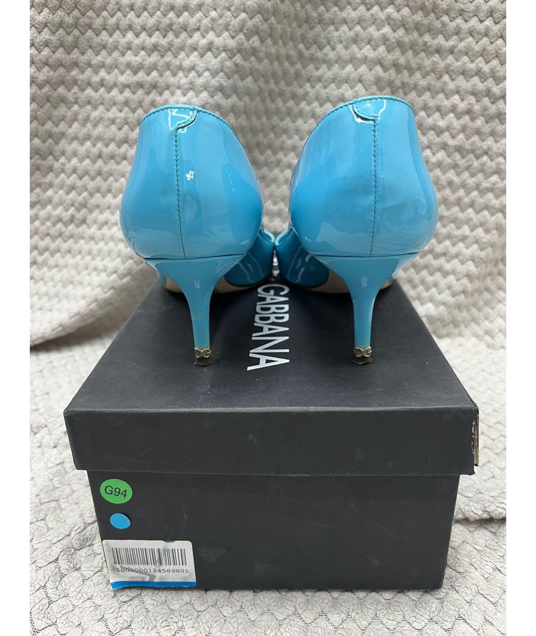 DOLCE&GABBANA Голубые туфли из лакированной кожи, фото 4