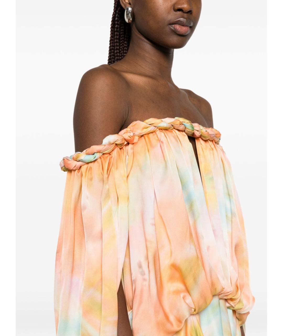 ZIMMERMANN Оранжевое шелковое повседневное платье, фото 3