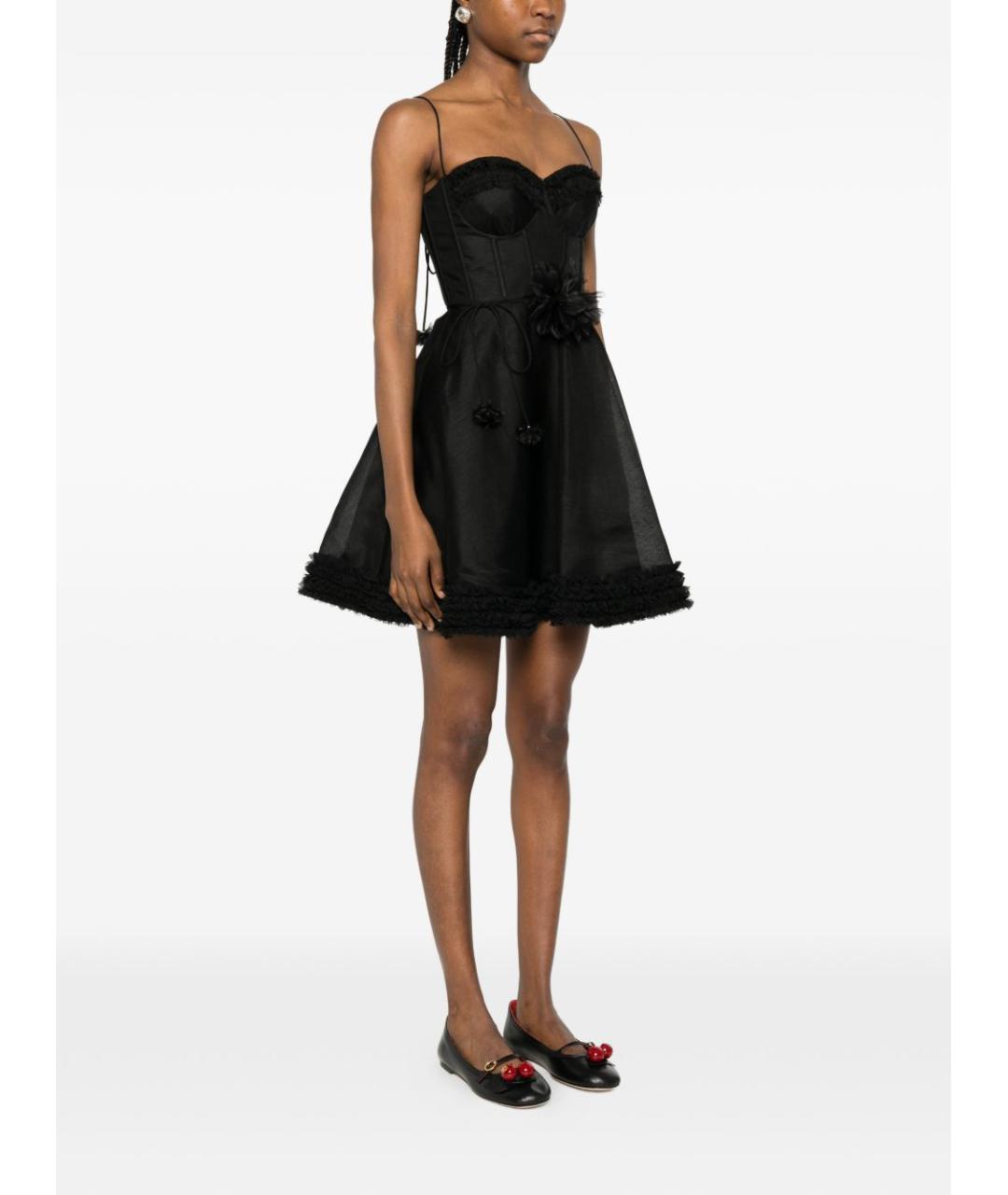ZIMMERMANN Черное льняное коктейльное платье, фото 3