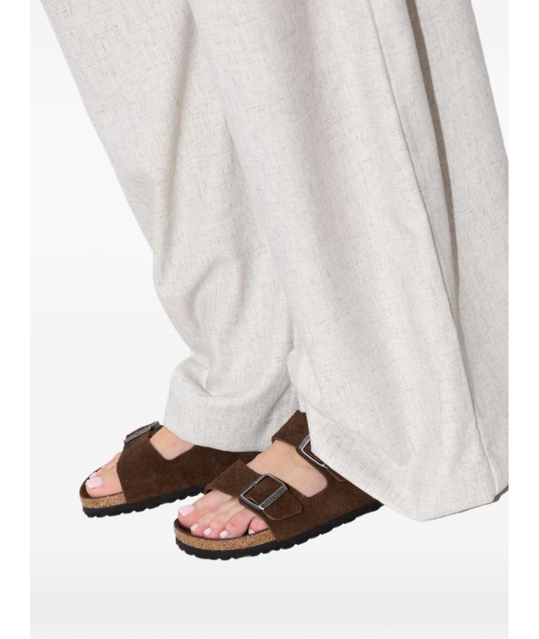 BIRKENSTOCK Коричневые замшевые сандалии, фото 3