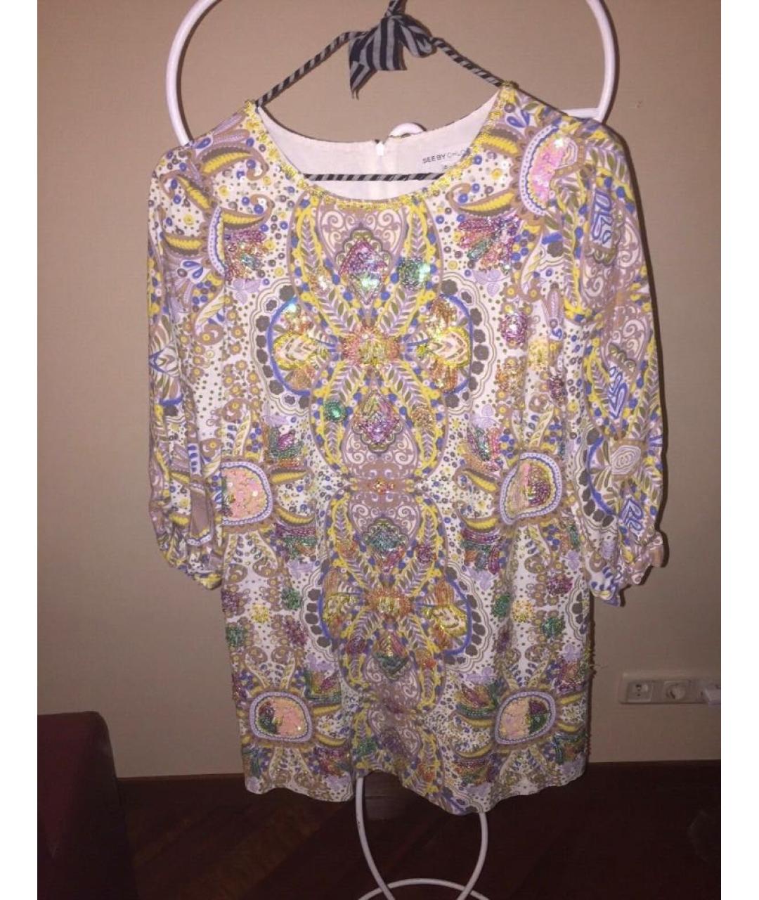 SEE BY CHLOE Мульти хлопковое коктейльное платье, фото 2