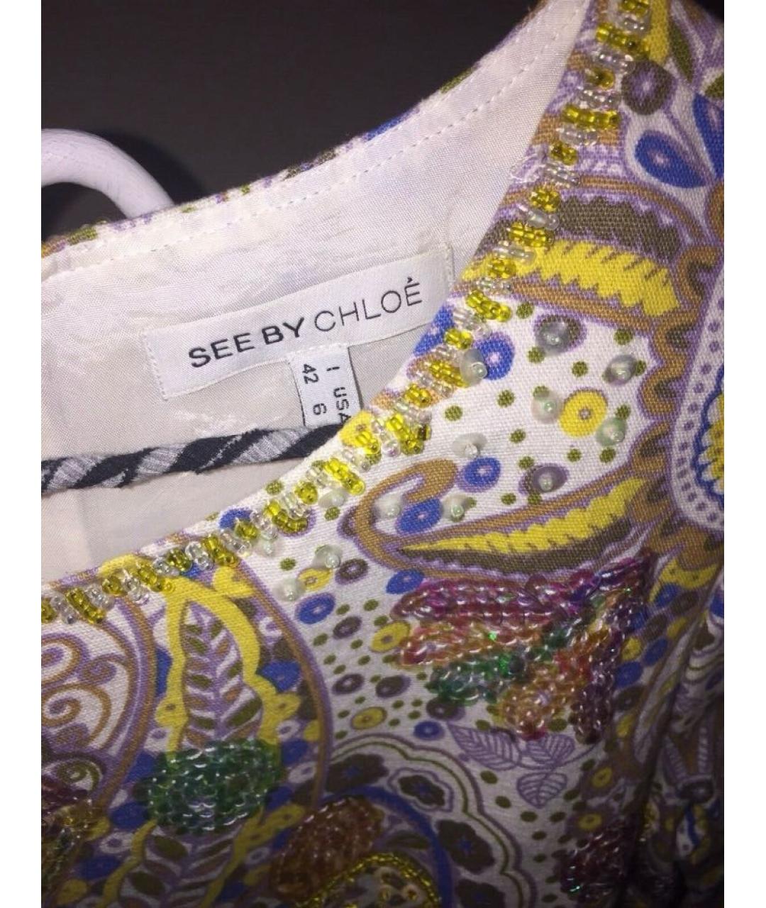 SEE BY CHLOE Мульти хлопковое коктейльное платье, фото 3
