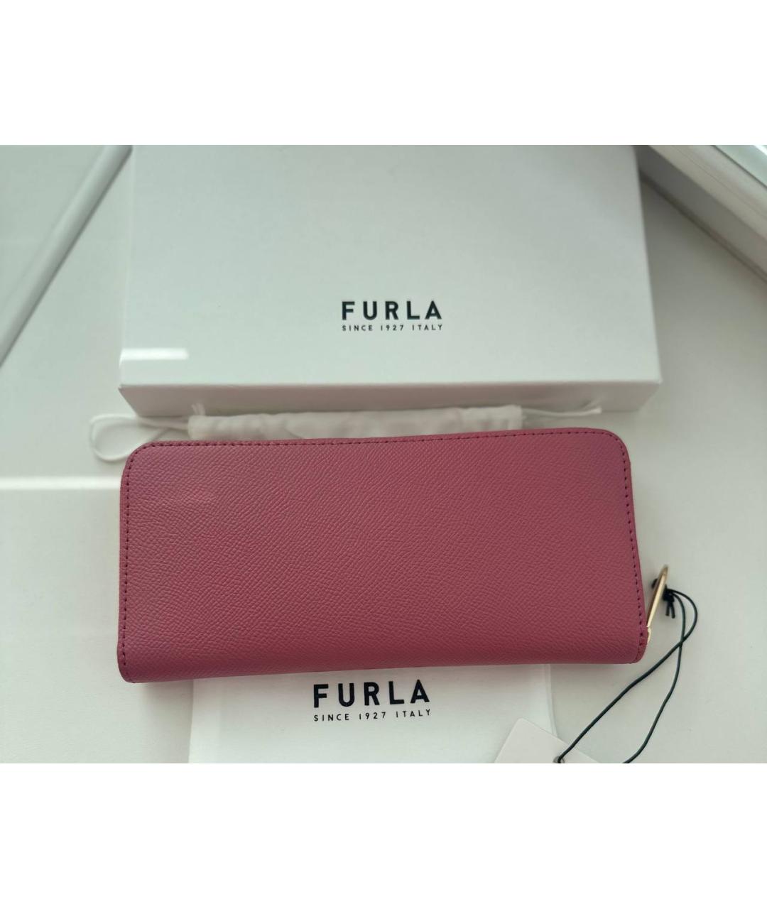 FURLA Розовый кожаный кошелек, фото 3