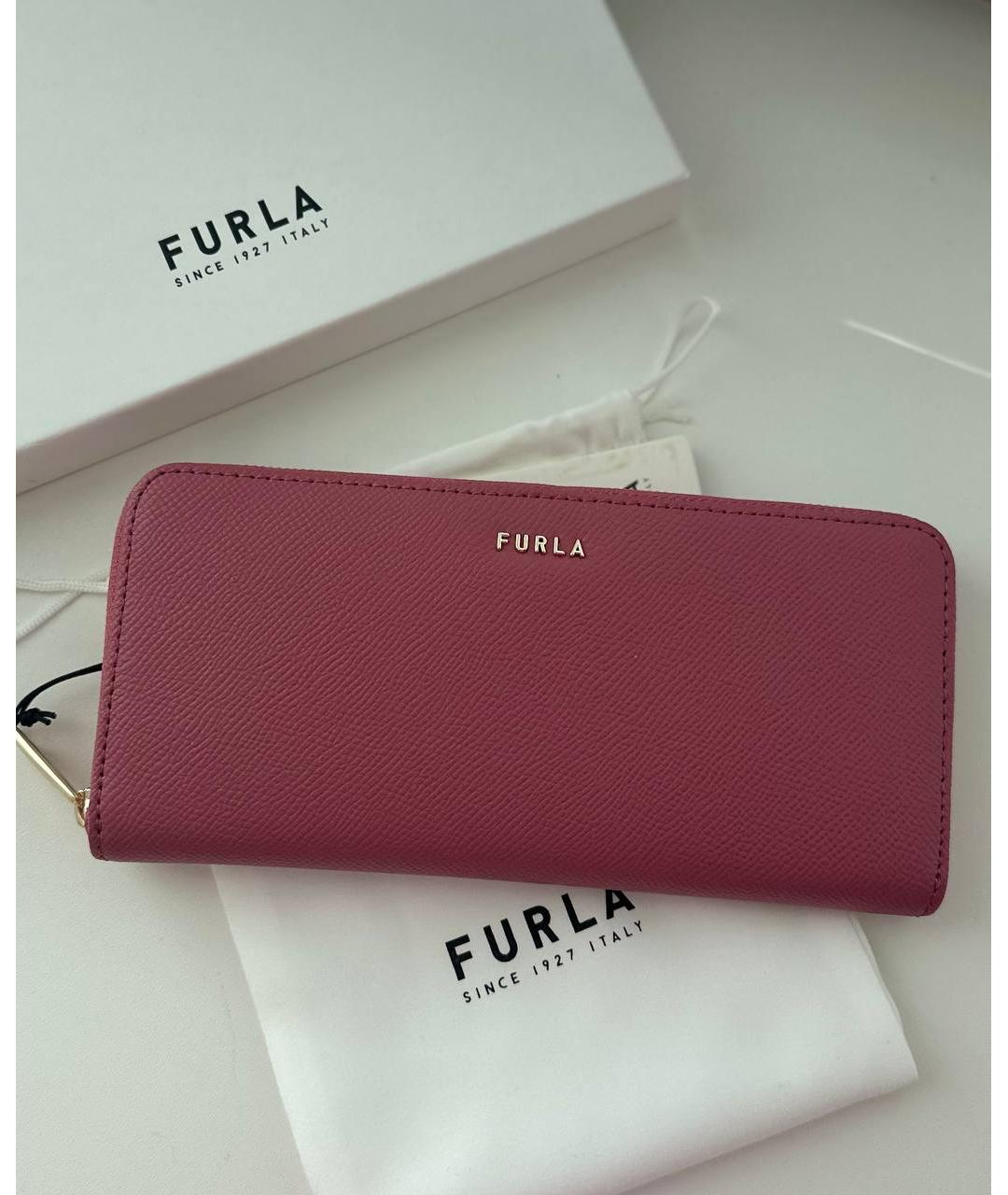 FURLA Розовый кожаный кошелек, фото 7