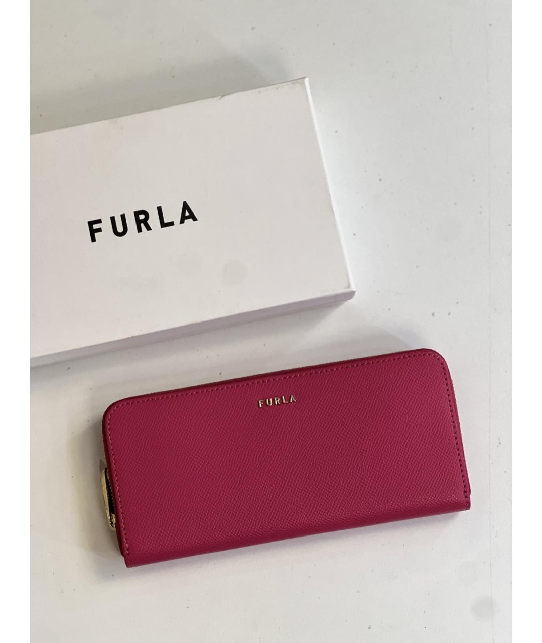 FURLA Розовый кожаный кошелек, фото 8