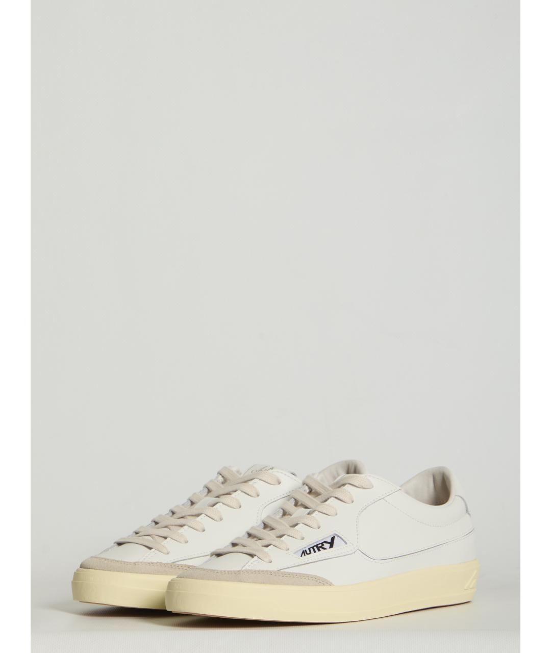 AUTRY Белые кожаные низкие кроссовки / кеды, фото 2