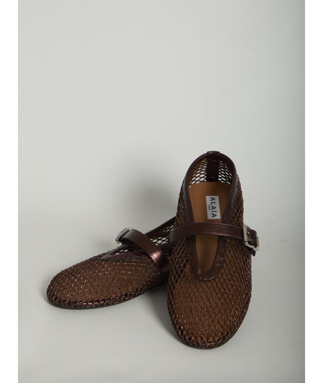 ALAIA Коричневые текстильные балетки, фото 5