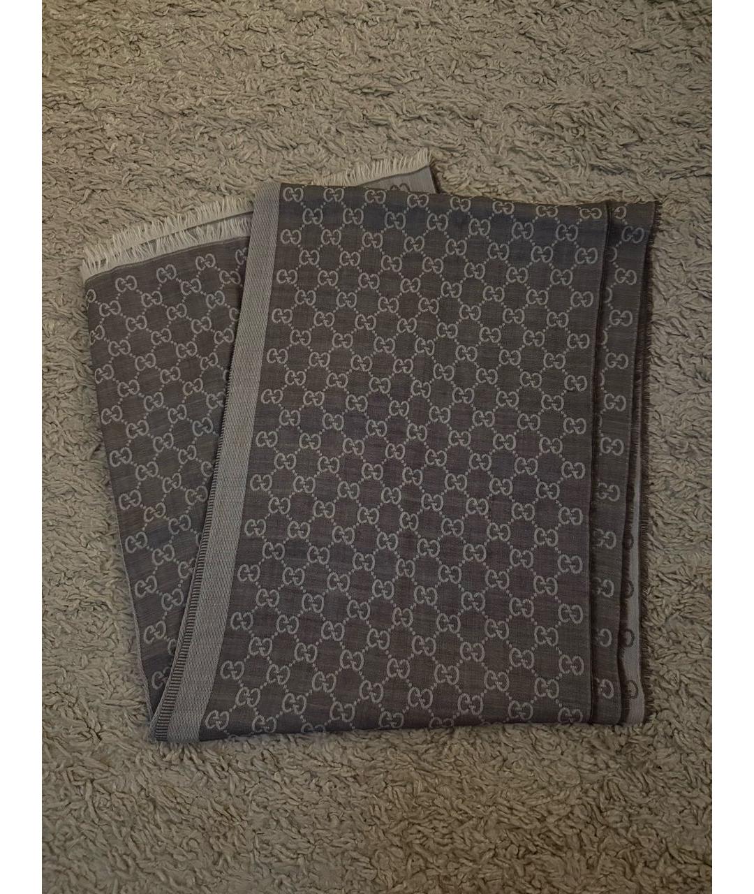 GUCCI Коричневый шарф, фото 6