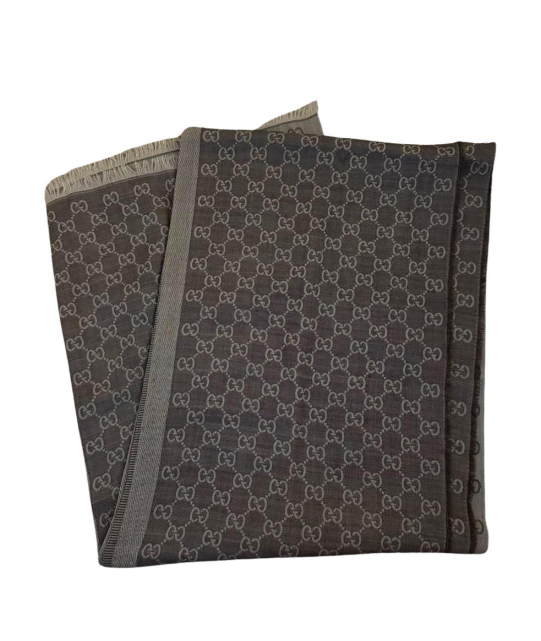 GUCCI Коричневый шарф, фото 1