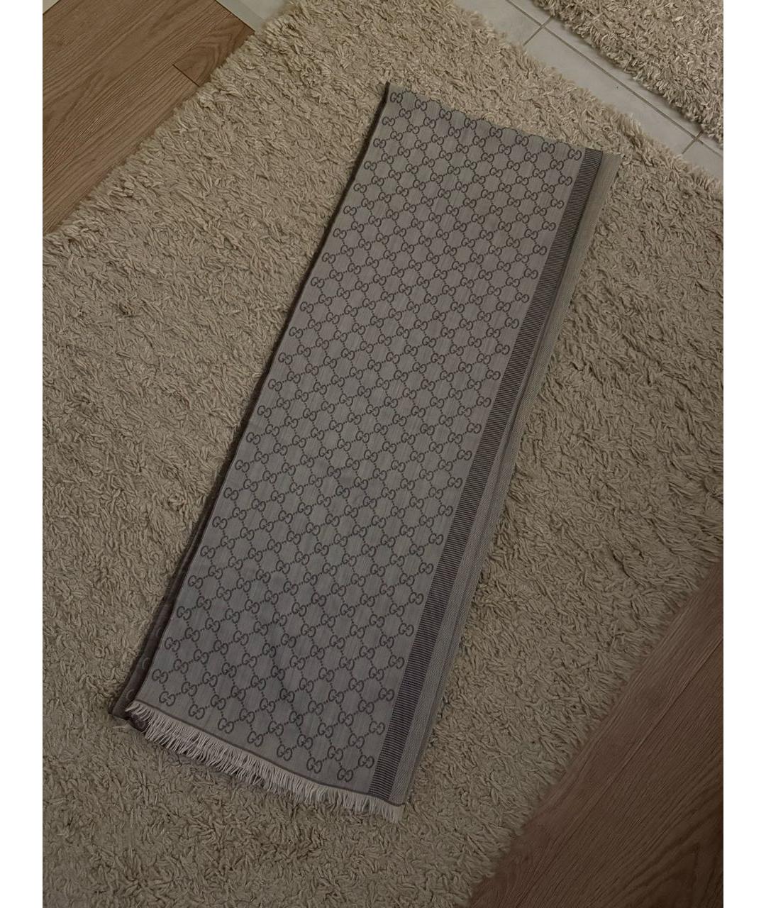 GUCCI Коричневый шарф, фото 5