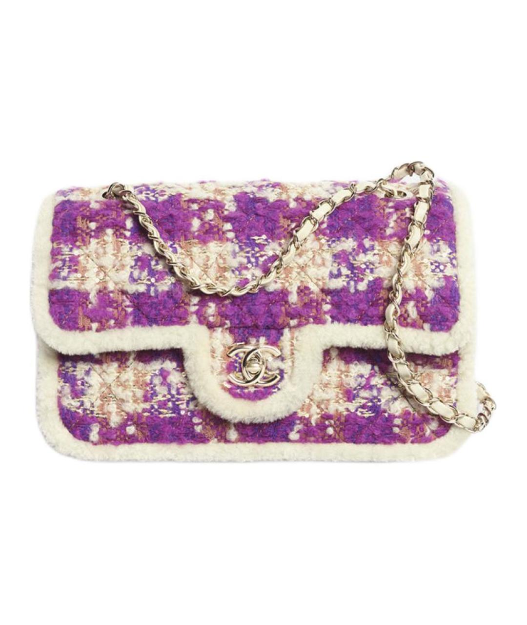 CHANEL Розовая твидовая сумка через плечо, фото 1