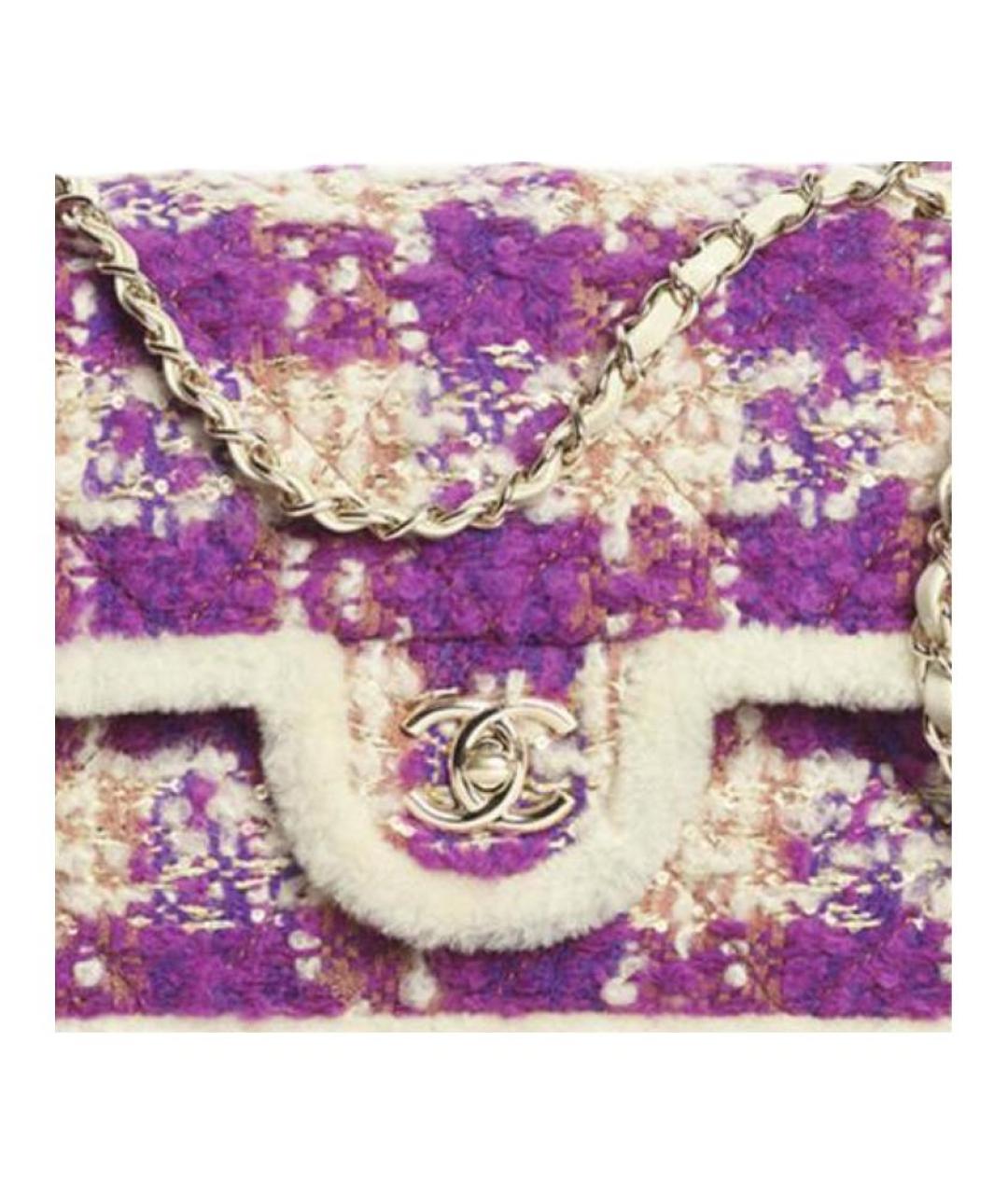 CHANEL Розовая твидовая сумка через плечо, фото 5