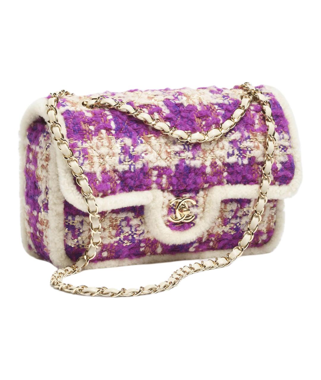 CHANEL Розовая твидовая сумка через плечо, фото 2