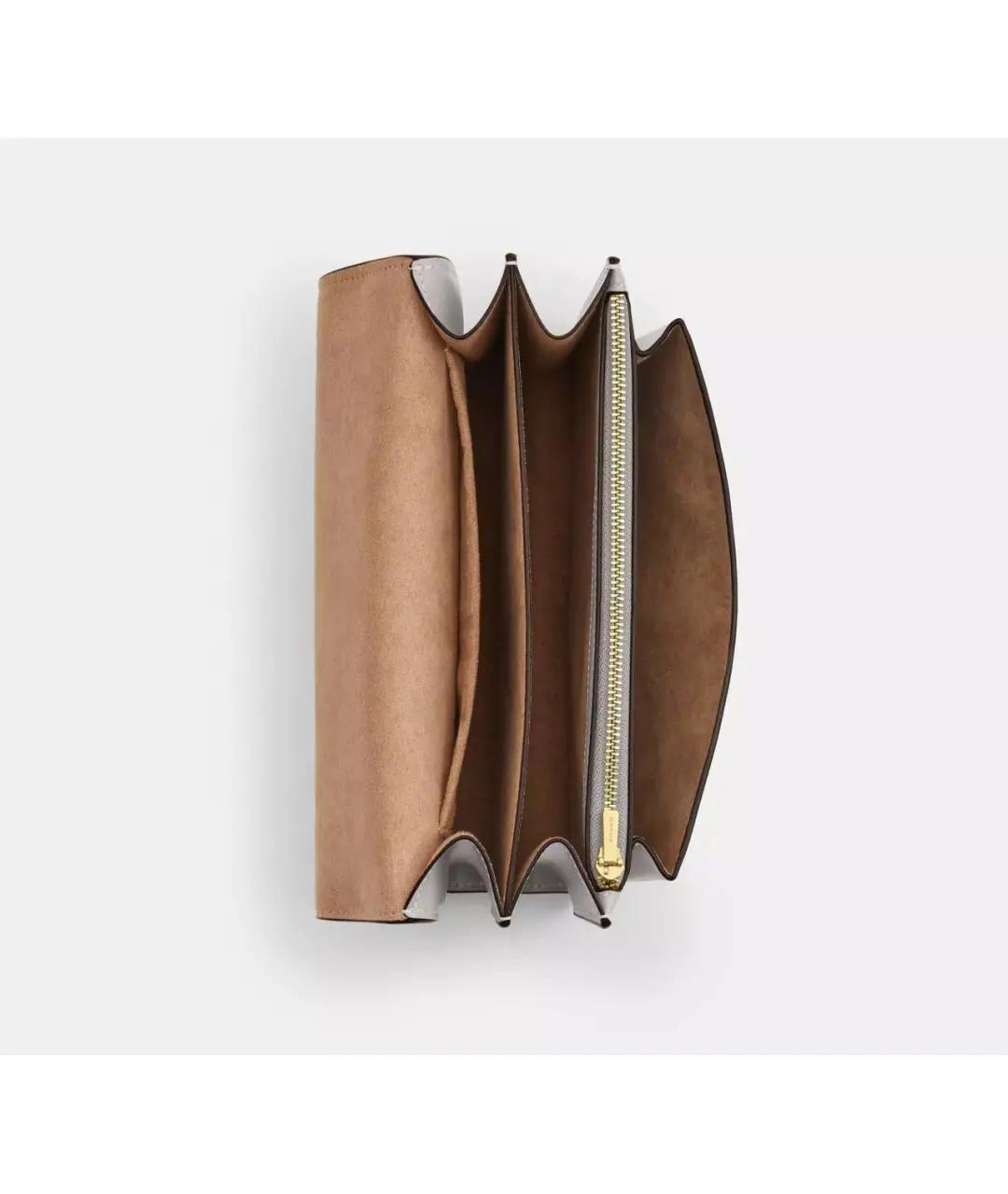 COACH Серая кожаная сумка через плечо, фото 4