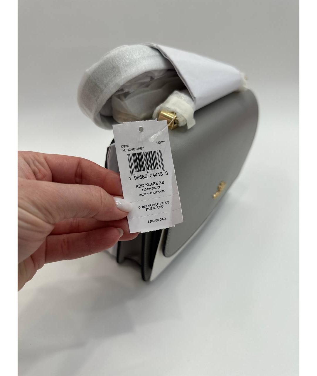 COACH Серая кожаная сумка через плечо, фото 6