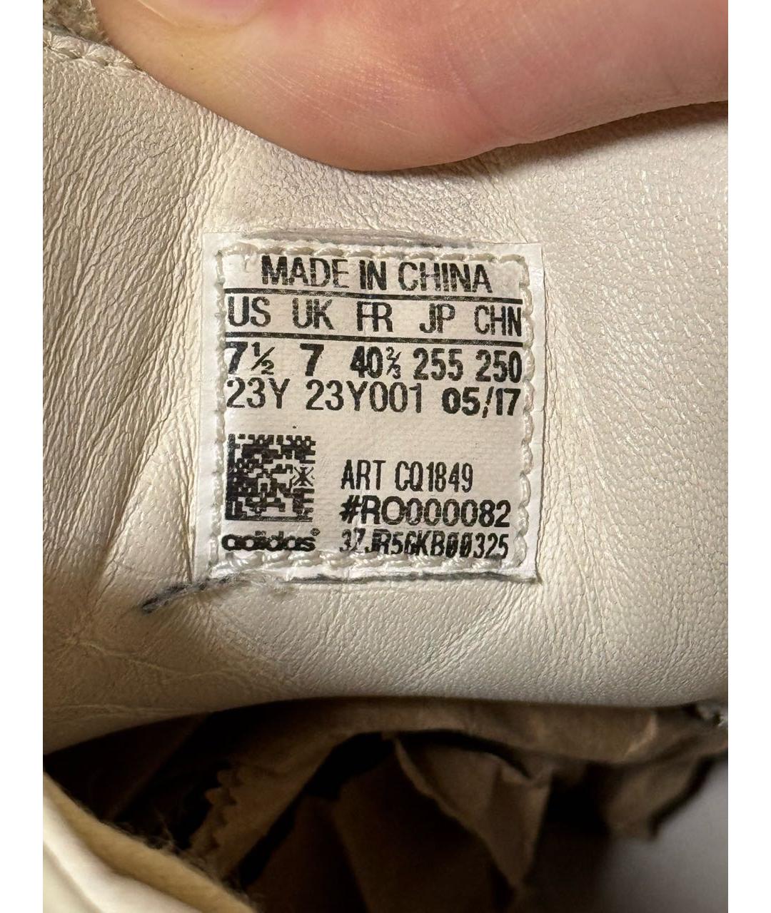 RICK OWENS Бежевые кожаные высокие кроссовки / кеды, фото 6