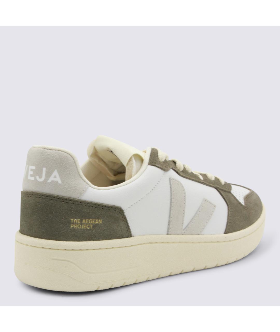 VEJA Хаки кожаные низкие кроссовки / кеды, фото 3