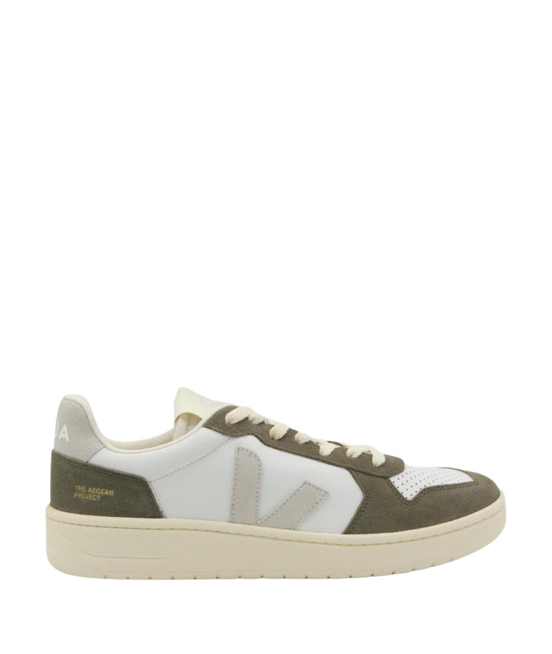 VEJA Хаки кожаные низкие кроссовки / кеды, фото 1