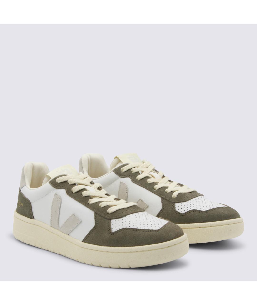VEJA Хаки кожаные низкие кроссовки / кеды, фото 2