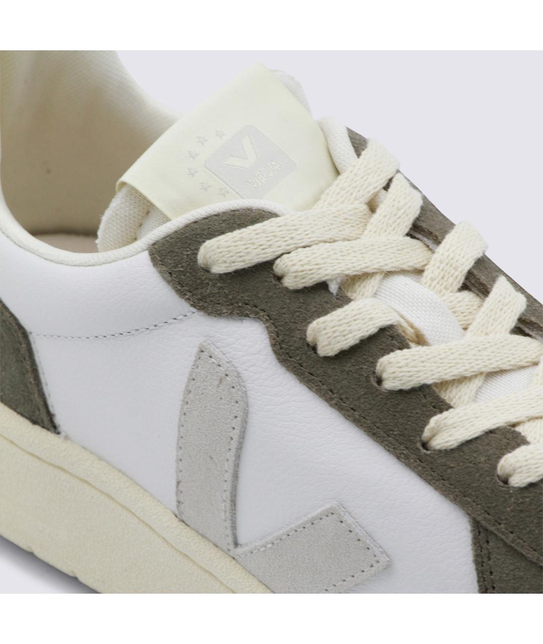 VEJA Хаки кожаные низкие кроссовки / кеды, фото 4