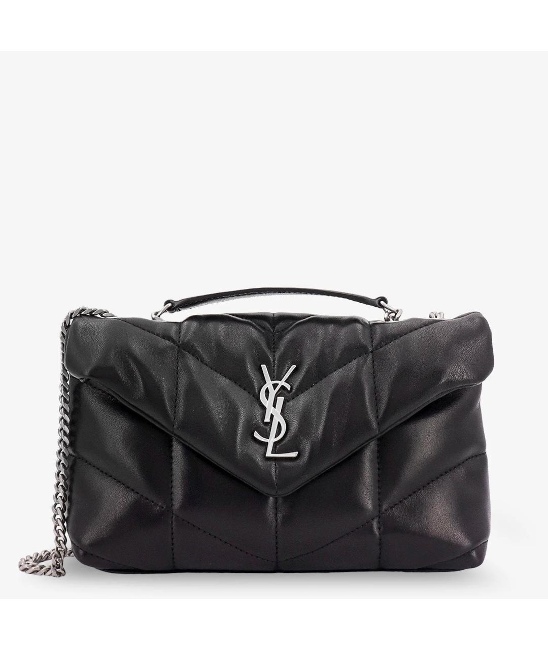 SAINT LAURENT Черная кожаная сумка через плечо, фото 5