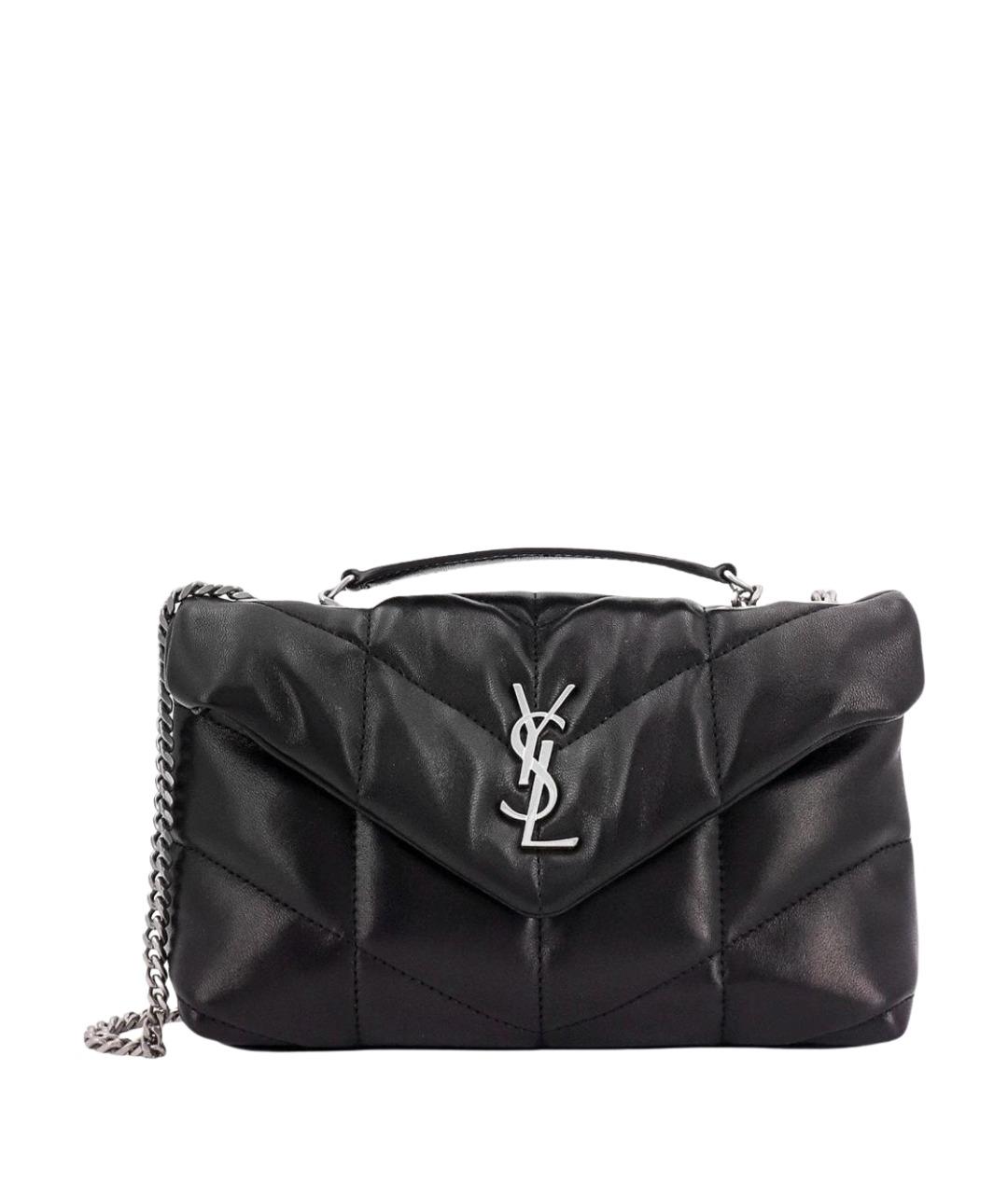SAINT LAURENT Черная кожаная сумка через плечо, фото 1