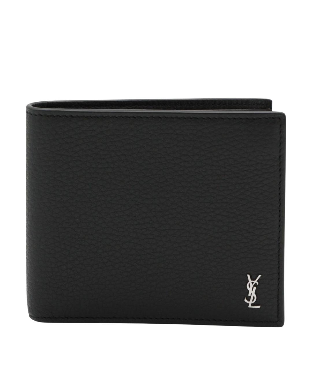 SAINT LAURENT Черный кожаный кошелек, фото 1