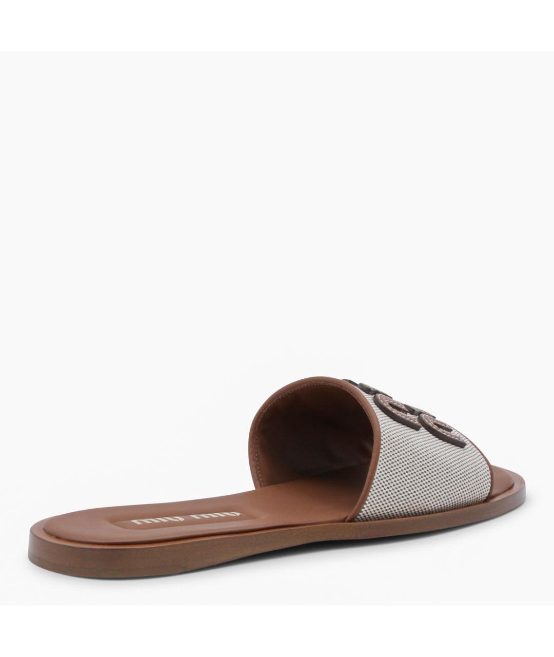 MIU MIU Коричневые кожаные сандалии, фото 3