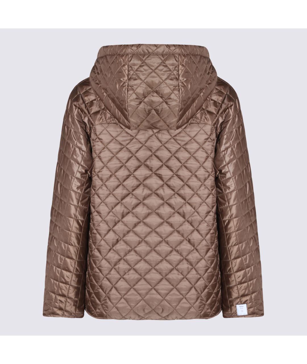MAX MARA Коричневая полиэстеровая куртка, фото 2