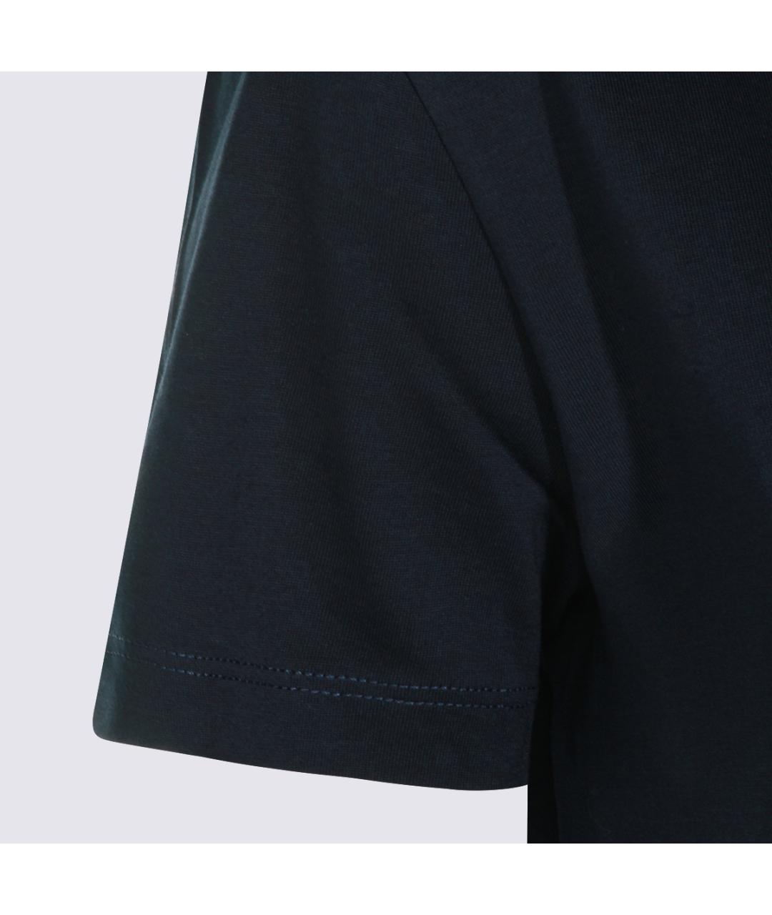 'S MAX MARA Темно-синяя хлопковая футболка, фото 4