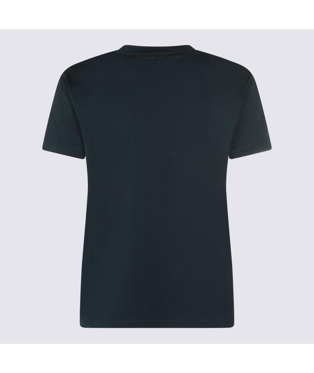 'S MAX MARA Темно-синяя хлопковая футболка, фото 2