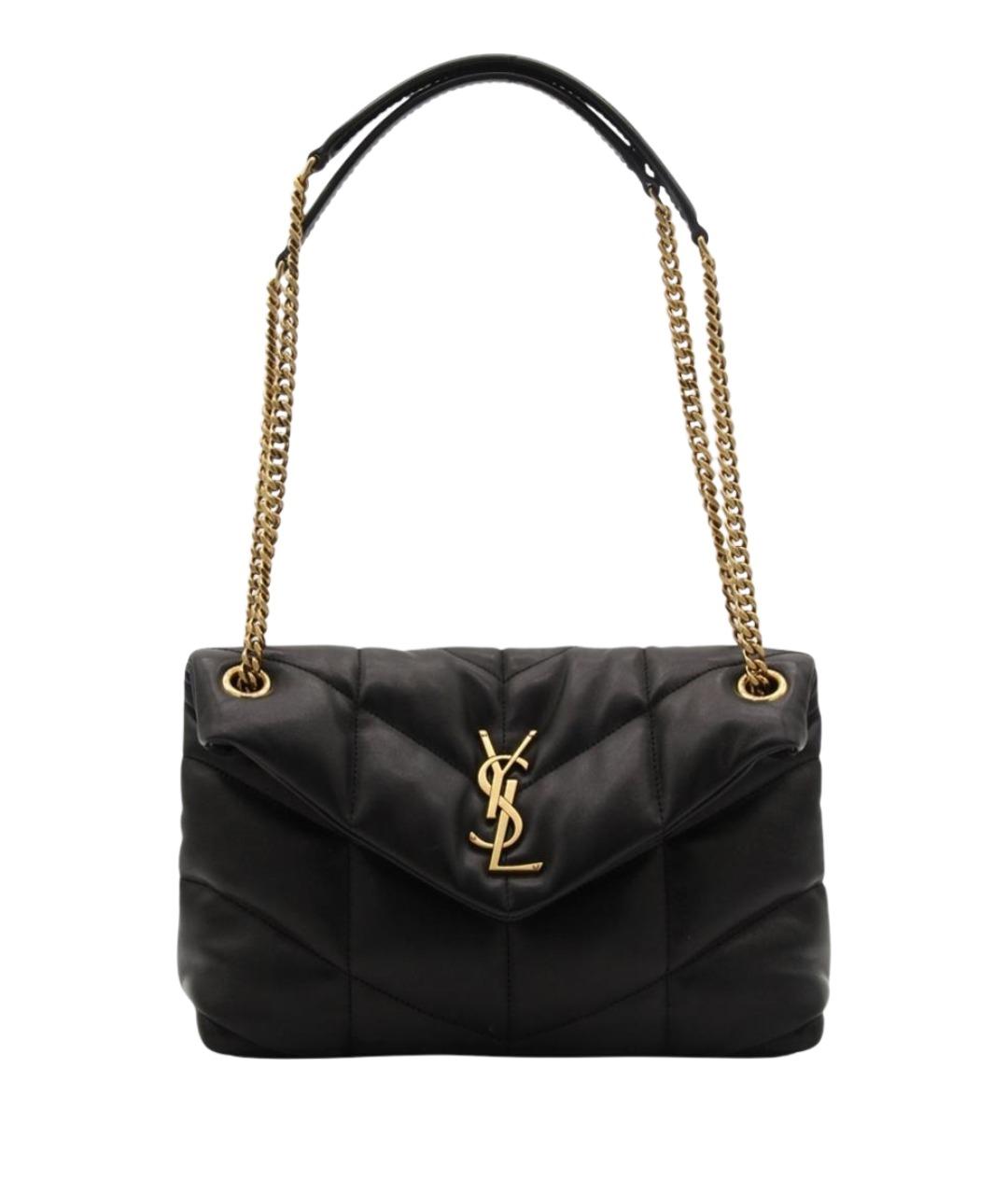 SAINT LAURENT Черная кожаная сумка через плечо, фото 1