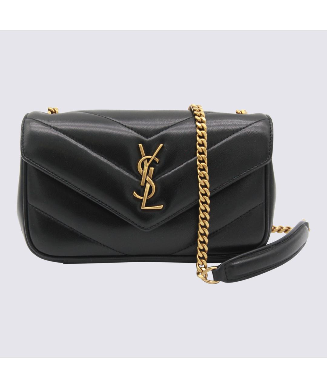 SAINT LAURENT Черная кожаная сумка через плечо, фото 5