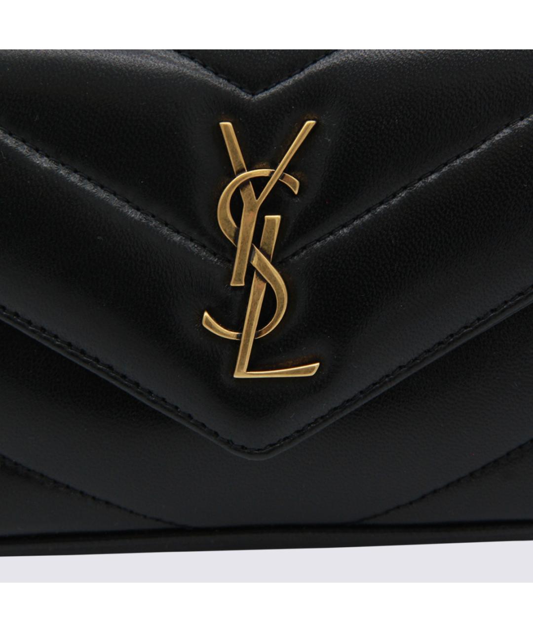 SAINT LAURENT Черная кожаная сумка через плечо, фото 4